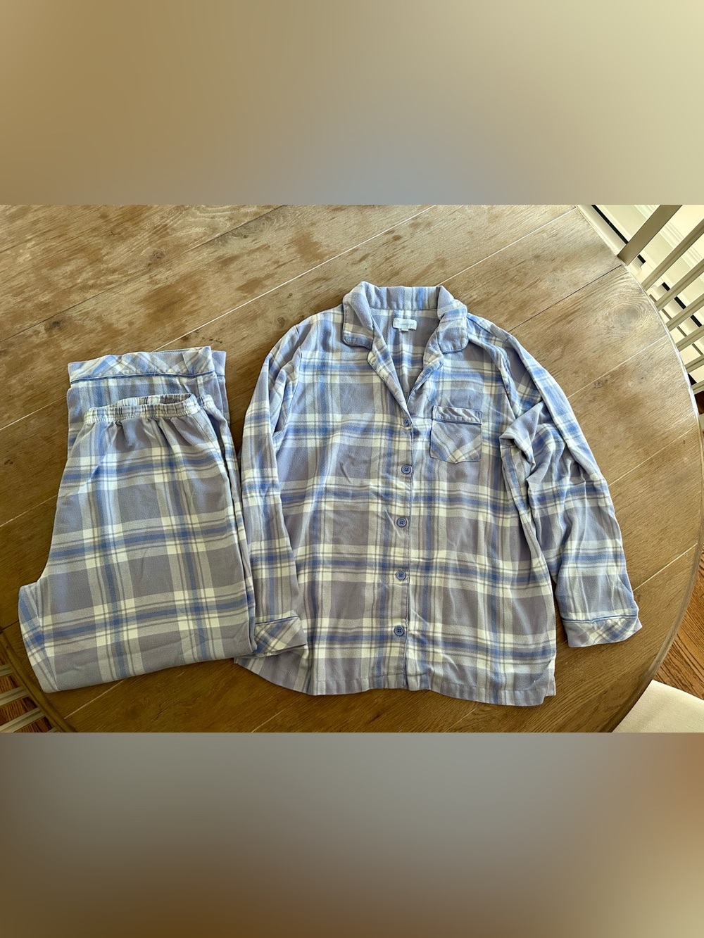 Pajamagram Women's Lavender/White Plaid Button-Front Pajama Set, XL